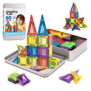 Mini Magnetic Puzzle Toy Set with Iron Box, Easy Carry Magnet Building Blocks, Building Block Sets, Magnetic Building Tiles, Creative Magnetic Blocks, Perfect Holiday and Birthday Gift, 20pcs/38pcs/60pcs