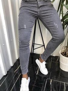 Men's Regular Fit Solid Color Ripped Skinny Jeans, Street Fashion Casual Comfy Denim Pants for Daily Wear, Mens Bottoms for All Seasons, Cotton