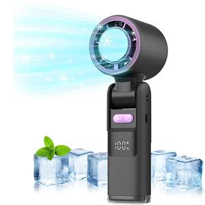 【UK SELLER】Multifunction Portable Handheld Turbo Fan, 5 Gear Handheld Fan with Air Turbo Tech Cooling Fan for Outdoor Activities, Travel, Working, Portable Mini Fan, USB Fan,Rechargeable Fan, LED Lights, Lamp