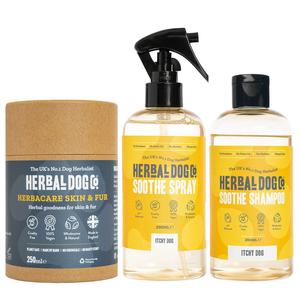 Itchy Skin Complete Kit - Natural Itch Relief for Dogs - Shampoo, Spray & Supplements - Herbal Dog Co - Cruelty Free, Vegan, Made in UK