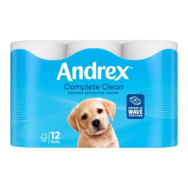 ANDREX TOILET ROLL COMP CLEAN 2Ply 190Shts (12 pack) Sheets Cleaning