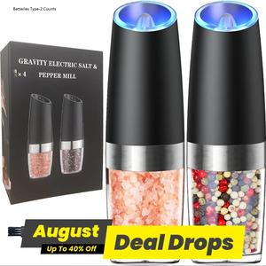 Electric Salt & Pepper Grinder Set, 1/2 Counts Battery Powered Household Seasoning Grinder, Portable Handheld Grinder for Kitchen(without Battery), Gift