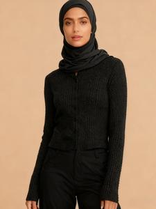 Women's Plain Button Front Ribbed Tee, Casual Long Sleeve Round Neck T-Shirt for Spring & Fall, Women's Top for Daily Wear
