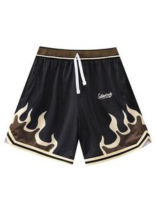 Men's Fire & Letter Print Boxer Brief, Regular Fit Casual Comfy Breathable Underwear for Daily Wear, Mens Underwear for Summer