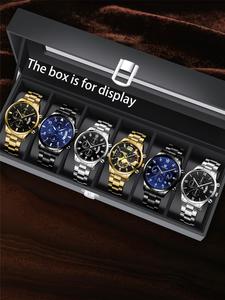 Men's Business Fashion Round Dial Analog Quartz Watch, with Box, Fashion Watch Set for Party, Daily Decor, Trendy All-match & Exquisite Watch Set for Birthday Gift
