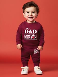 Newborn Baby Boy Long Sleeve Round Neck Sweatshirt Set, Casual Fashion Cartoon Heart Letter Print, All Seasons Thin Fabric