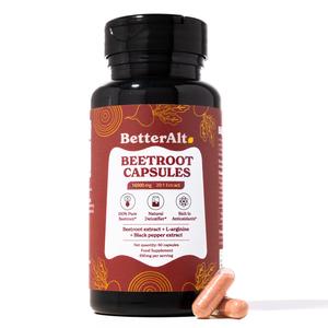 BetterAlt Beet Root Powder Capsules (16000mg) | Nitric Oxide Booster | Supports Healthy Blood Pressure and Blood Circulation | 1-Month Pack