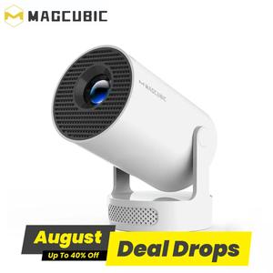 MAGCUBIC HY300Pro+ Portable Projector, 290ANSl Android11 Portable Home Cinema Projector, WlFl6 BT5.4 Built-in Speaker Home Mini Smart Projector, Multifunctional Portable Movie Projector