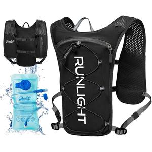 Sporty Unisex Letter Print Hydration Backpack with 1.5L Watter Bladder Bag, Lightweight Zipper Running Vest Backpack, Sports Backpack for Hiking, Trail, Skiing, Camping, Cycling, Race, Marathon, Bike Accessories