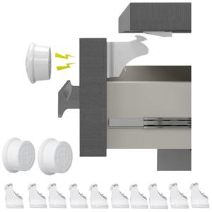 10-Pack Child Safety Magnetic Locking Cabinet Locks with 2 Keys, No-Drill Baby Proofing Locks to Childproof Cabinets & Drawers, Easy Installation Child Safety Protection