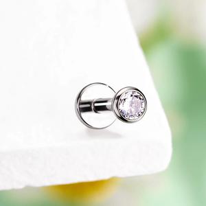 Titanium CZ Threadless Flat Back Anti Tragus Labret Mantis Cartilage Piercing Stud Jewelry for Women