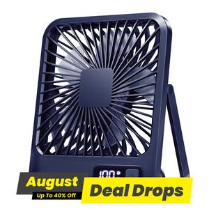 Portable USB Charging Fan, 2000mAh 180° Tilt Folding Personal Multifunctional Fan with Power Display, Multifunctional Cooling Fan, Rechargeable Cooling Fan, Cordless Fan Handheld Fan 5 Speeds Table Fan for Desktop, Home, Travel