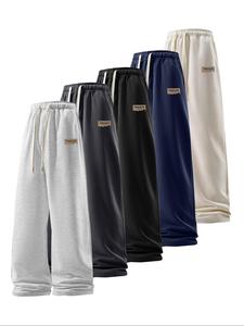 Men's Letter Print Pants, Casual Comfy Breathable Trousers for Summer, Men's Bottoms for Daily Wear