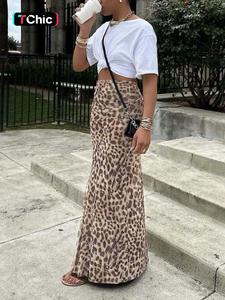 Women's Leopard Print High Waist Bodycon Skirt, Fashion Casual Long Skirt for Daily Outdoor Wear, Ladies Bottoms for Summer