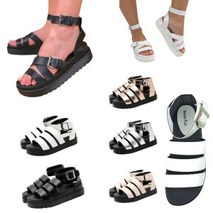 Nexsus Plus Ladies Casual Slip on Chunky Sole Indoor&Outdoor Wide Straps Buckle Up Open Toe Sandals SiZE UK 3-8 Shoe Women Footwear Girl Walking Shoes Summer Stylish Flat