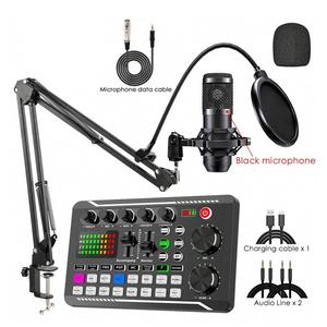 F998 Live Broadcast Device, Wireless Live Audio Equipment, Microphone Music Sound Control Equipment, Audio Mixer With Sound Converter/Mixer Control For Music Singing Live Machine For Computers, Phones, PC, Streaming Mixer