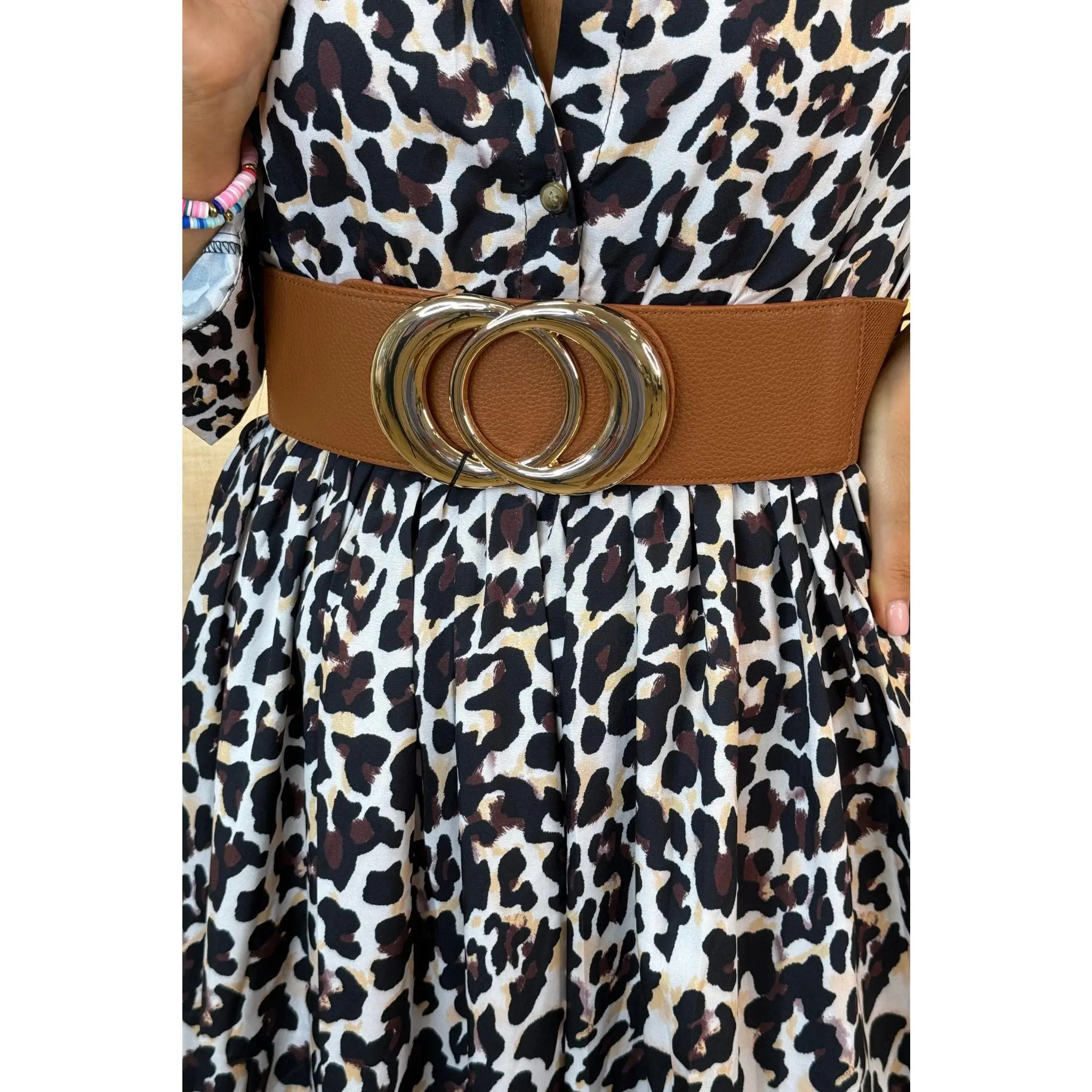Erin Wide Belt In Tan