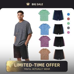 INNERSECT Men's Fashon Tracksuits Solid Two-piece Outfits Comfort and Casual Soft Short Sleeve Round Neck T-shirt & Pocket Shorts Summer Outfits 2025 Menswear for Gym Hike Sporty Stretchy Formal Wear