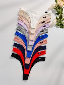 Women's Solid Color Patched Drop Waist Thong, Intimate Products, Soft Minimalist Comfy Breathable Thong for Daily Wear, Pastel Underwear for Women, Women's Underwear for All Seasons, Panties, Soft Comfy Panty, Soft Stylish Brief