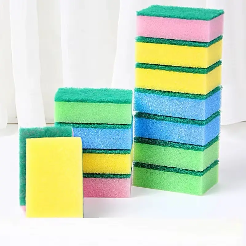 80/5 pcs Kitchen Dishwashing Sponge Cleaning Rub Pot Rust Stains Removing Tableware Brush Scrub Sponges Scouring Pad Wholesale - Lightweight Metal Scrubber Pack