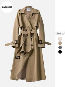 Korean Style Knee-Length Loose-Fit Coat for Short People, Trendy Mid-Long Overcoat Jacket, Fashionable Outerwear for Fall & Winter Seasons