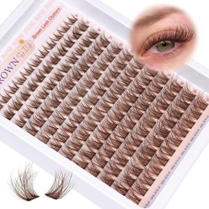 False Eyelashes Cluster Set, Natural Look with Invisible Band, 8-16mm D Curl, Dense Eyelashes, DIY Eye Makeup, DIY Dramatic Lashes, Naturally Curly Eyelashes, Volume Lash Clusters
