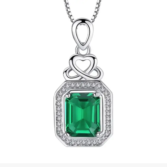 Emerald Crystal Pendant for Women's Fashion - Classic and Elegant Necklace