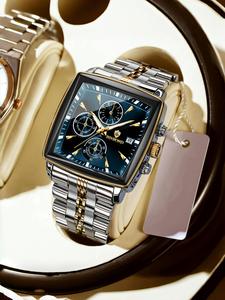 Men's Business Fashion Watch, Fashion Three-eye Six-needle Watch for Party, Daily Clothing Decor, Trendy All-match & Exquisite Watch for Birthday Gift with Box, Fashionable Wristwatch