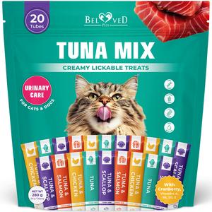 Beloved Pets Creamy Lickable Cat Treats & Wet Squeeze  20 Tubes
