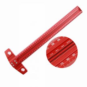 300-500mm Precision Marking T-Ruler Aluminum Alloy Woodworking Scribe Marking Gauge Deluxe Crossed-out Hole Scribing Ruler Measuring Tools