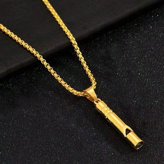 Whistle Pendant Necklace For Men, meditation necklace, stress relief anti-anxiety