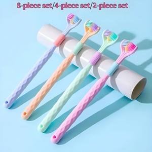 360 Degree 3-headed Soft & Hard Bristle Toothbrush, Oral Care Toothbrush, Oral Care Product for Adults, Travel Toothbrush, Christmas, Christmas Gift