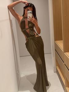 Sexy Backless Sequin Spaghetti Strap Long Dress, Bodycon Mermaid Tail Wedding Party Beach Vacation Sundress for Women Spring Summer