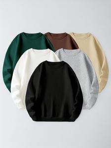 Unisex Men's Plain Basic Round Neck Sweatshirt, Regular Fit Soft Crew Neck Longsleeves Outdoor Tops, Classic Drippy Outfits, Going Out Outfit Valentine's Day, gift