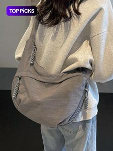 Women's Solid Large Capacity Crossbody Bag, Fashionable Shoulder Bag for Daily Commute, Casual Trendy Versatile High-quality Bag, Adjustable Strap Bag, Casual Handbag Satchel, Casual Crossbody Bags
