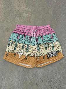 Men's Regular Fit Ice Cream Print Boxer Briefs, Casual Comfy Breathable Shorts for Summer, Men's Sleepwear for Indoor Wear, Shorts for Summer, Summer Clothes, Loungewear