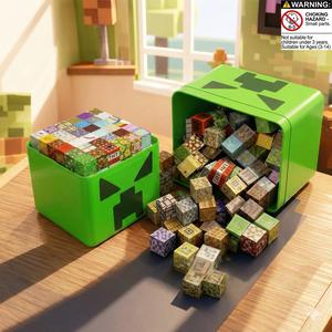 New Magnetic Blocks - 200pcs Magnets Magnetic Building Blocks Random Block Storage Box Mini Educational Toys Building Block Sets For Boys 4-12Years Boys Girls Christmas Birthday Gift