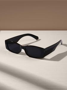 Unisex Vintage Rectangle Frame Eyeglasses, Trendy Casual Full-Rim Eyewear for Everyday Use, Fashion Accessories for Outdoor Activities