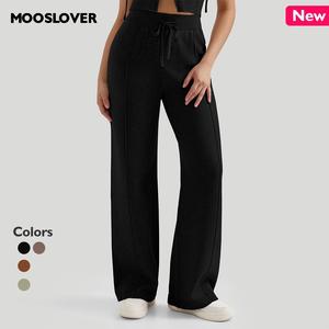 Mooslover UK Comfort Knitting Drawstring Lounge Pants At home Casual Outings Light Exercise Yoga Trousers