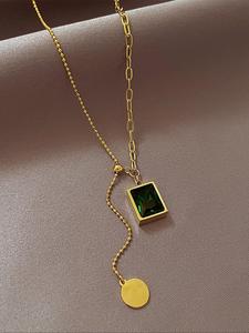 Vintage Pendant Necklace for Women, Stainless Steel Jewelry for Party, Daily Clothing Decor, Trendy All-match & Exquisite Jewelry for Birthday Gift