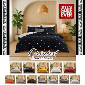 Premium 3 PCs Microfiber Printed Duvet Cover Set – Soft Microfiber Bedding with Pillowcases | Double-Sided Design for All Seasons, Easy Care & Machine Washable, Fade Resistant, Perfect for Modern Bedrooms