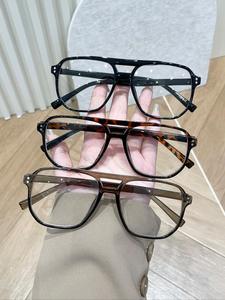 Women's Fashionable Leopard Pattern Geometric Frame Eyeglasses, Trendy Casual Eyeglasses for Everyday Use, Fashion Accessories for Outdoor Activities