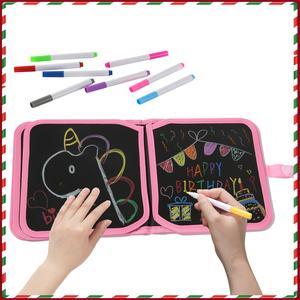 Portable Drawing Book, Erasable Reusable Chalkboard Book, Educational Graffiti Painting Drawing Board Book for Boys & Girls