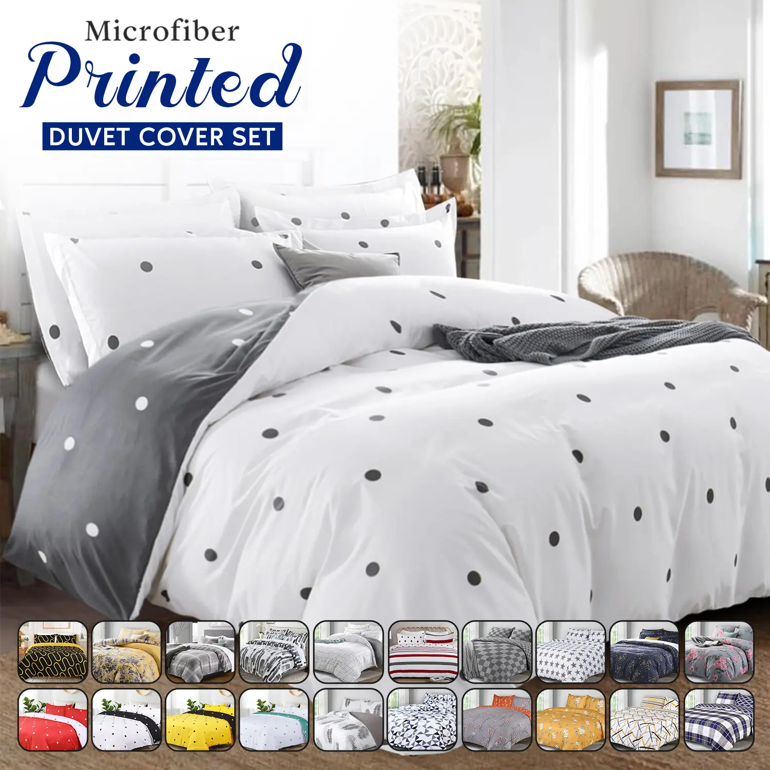 Stylish 3 Pieces Microfiber Printed Duvet Cover Set – 16 Beautiful Designs, Available in Single, Double, King, and Super King