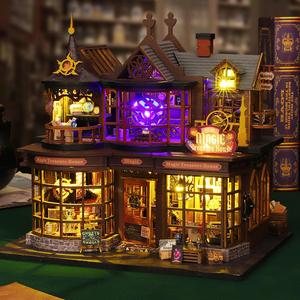 3D Wooden Puzzle,1 Set DIY Book Nook Kit, DIY Model Kit, 3D Desktop Decoration Ornament, DIY Model Kit for Bookshelf Decoration, Book Nook Kit, Book Nooks