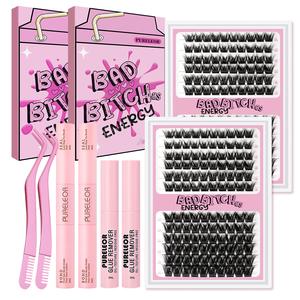 Lash Clusters Kit Individual Lashes D Curl Eyelash Extensions 10-16mm DIY at home Big Bundle