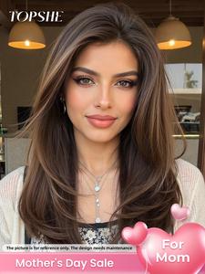 Topshe 13x6 HD Lace Front Wig, Lace Frontal, Medium Length Wavy Hair, Comfortable Breathable Women's Wig, High-Temperature Resistant
