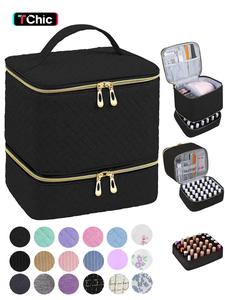 Double Layer Quilted Nail Polish Storage Bag, Portable Nail Art Organizer, Cosmetic Storage Zipper Makeup Organizer Pouch Multifunctional Bag for Women & Girls (bag Only), Girlfriend Gifts