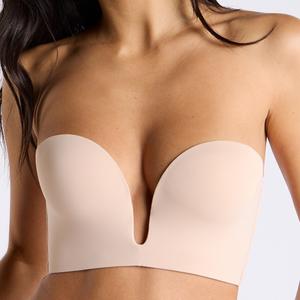 Strapless u-wire microfibre multiway bra