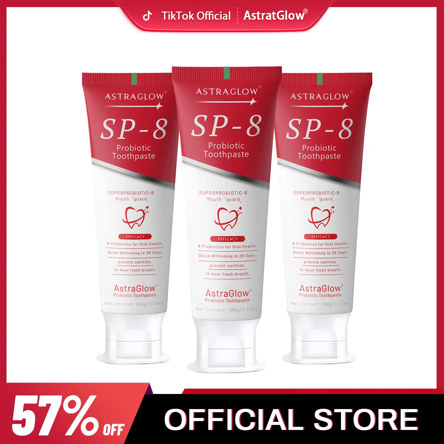 AstraGlow SP-8 Probiotics Bright Toothpaste, Ultra Toothpaste Sp-8, Sp-8 Probiotics Toothpaste, Fresh Breath – Perfect Christmas Gift#springtok